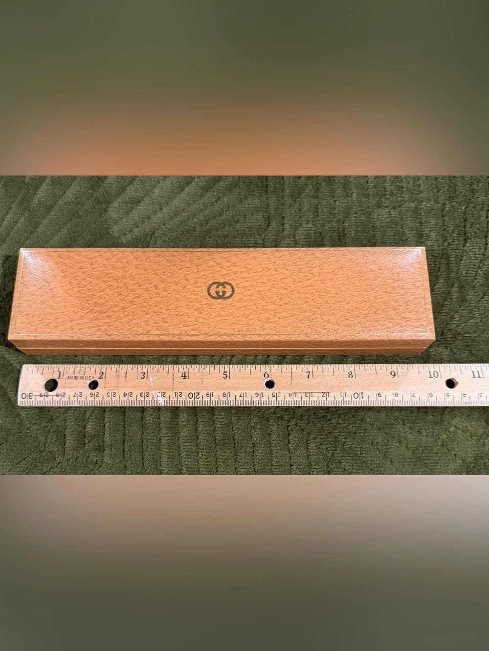 Empty Vintage Gucci Watch Bracelet Presentation Box/Case, Brown Textured w Logo